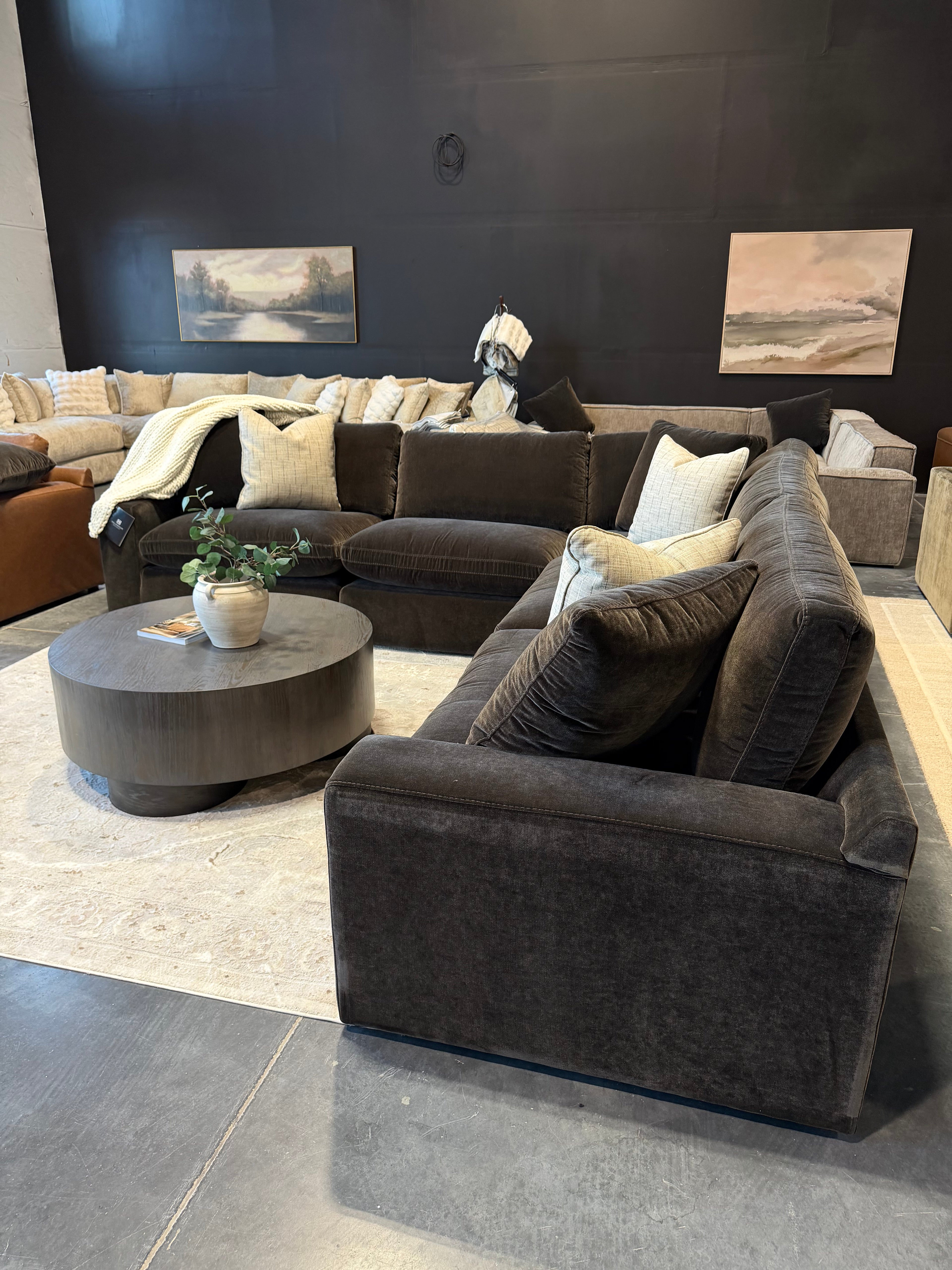 Chocolate Brown Cloud Sectional Couch