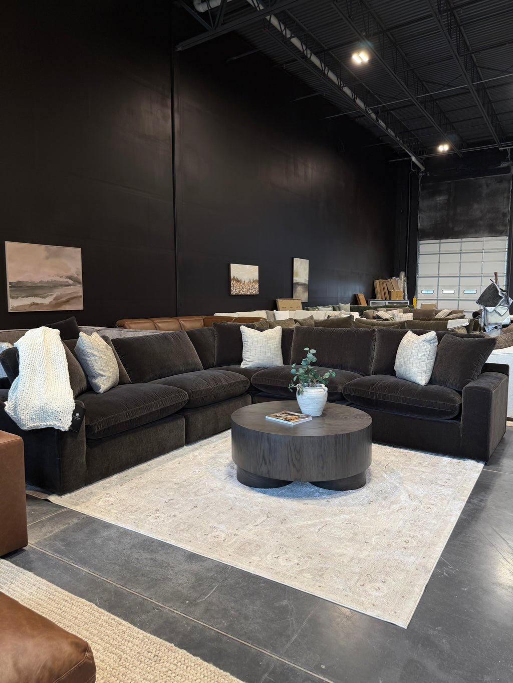 Chocolate Brown Cloud Sectional Couch