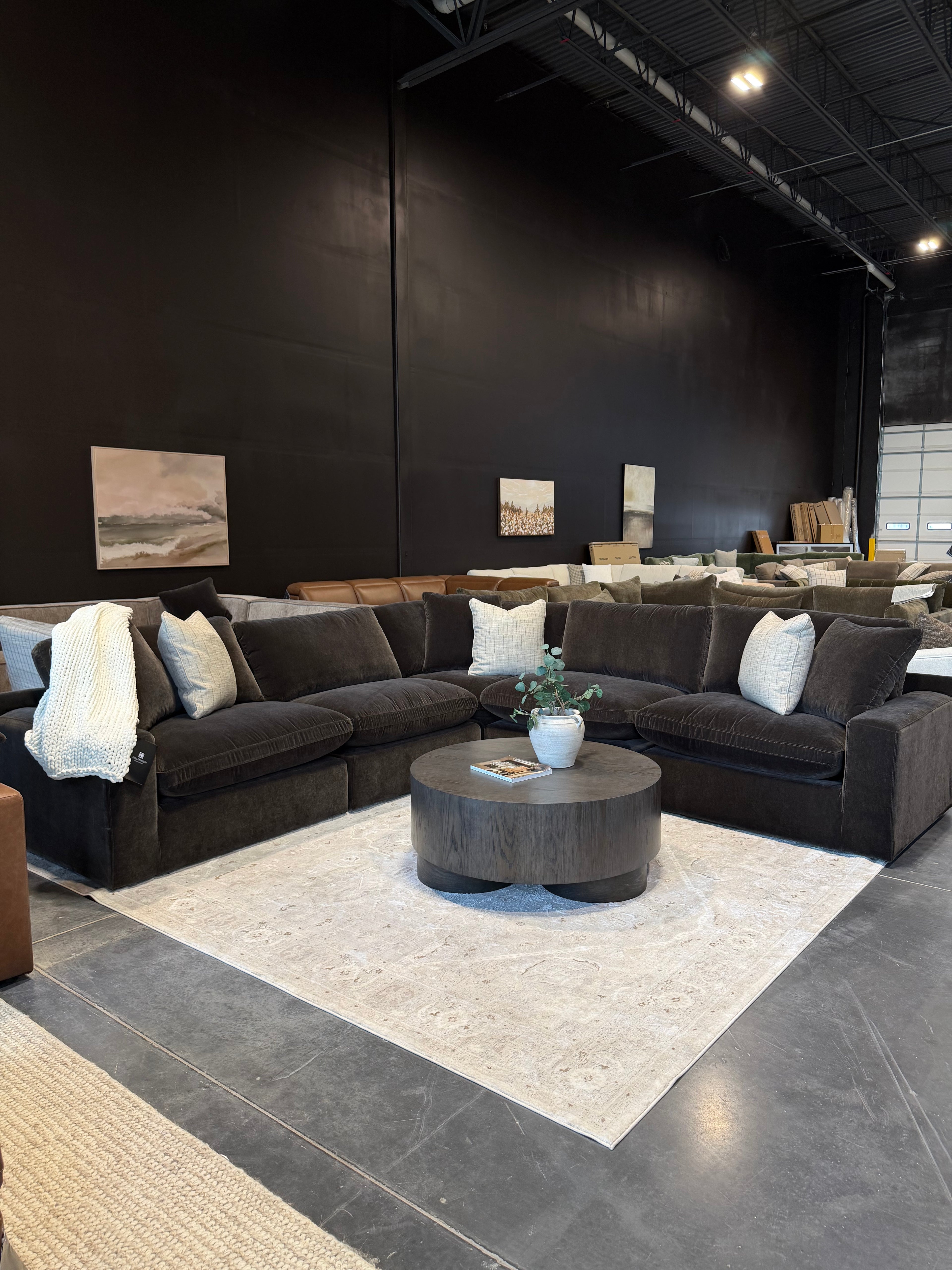 Chocolate Brown Cloud Sectional Couch