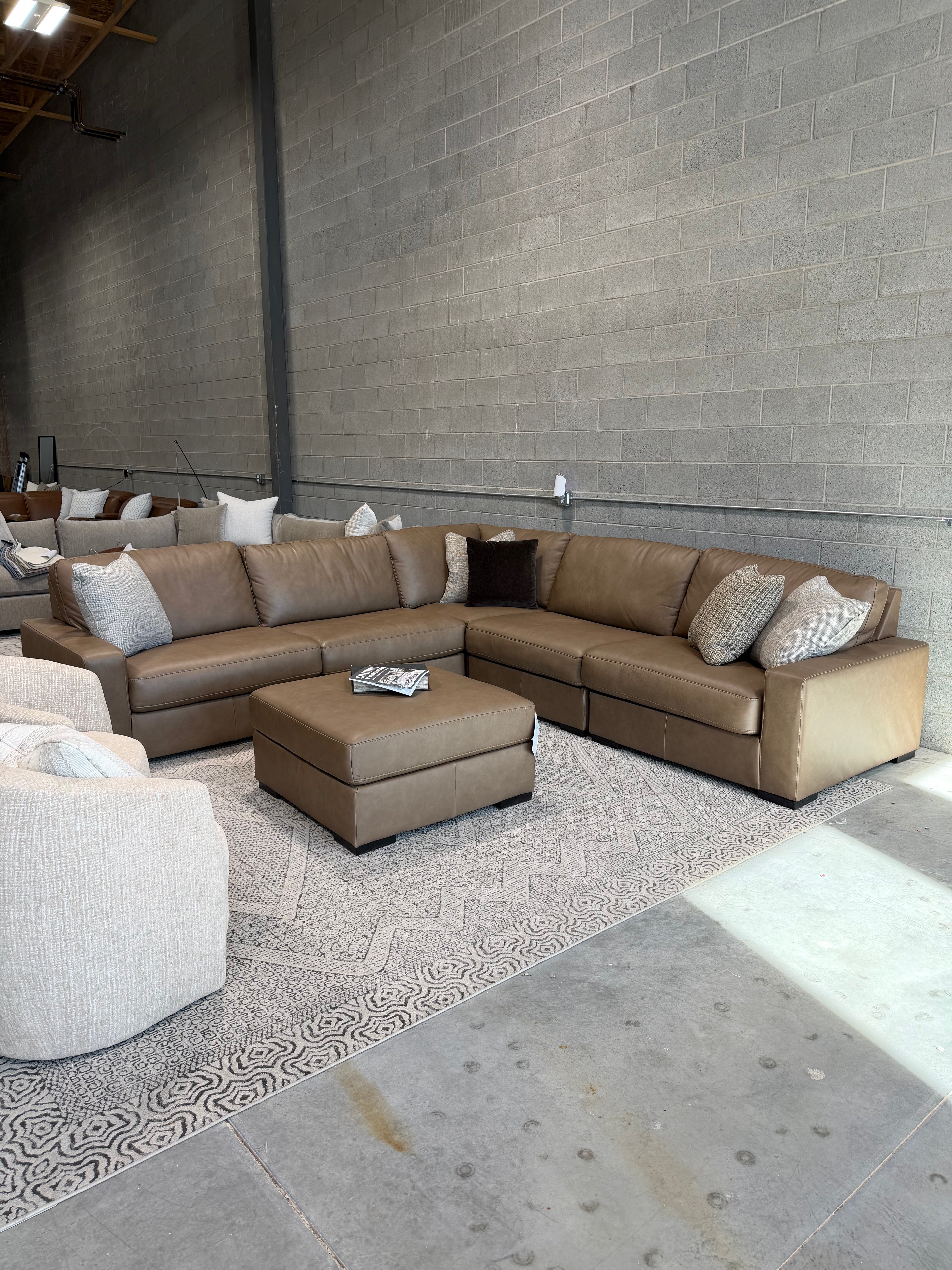 Veronella 5pc Modular Leather Sectional