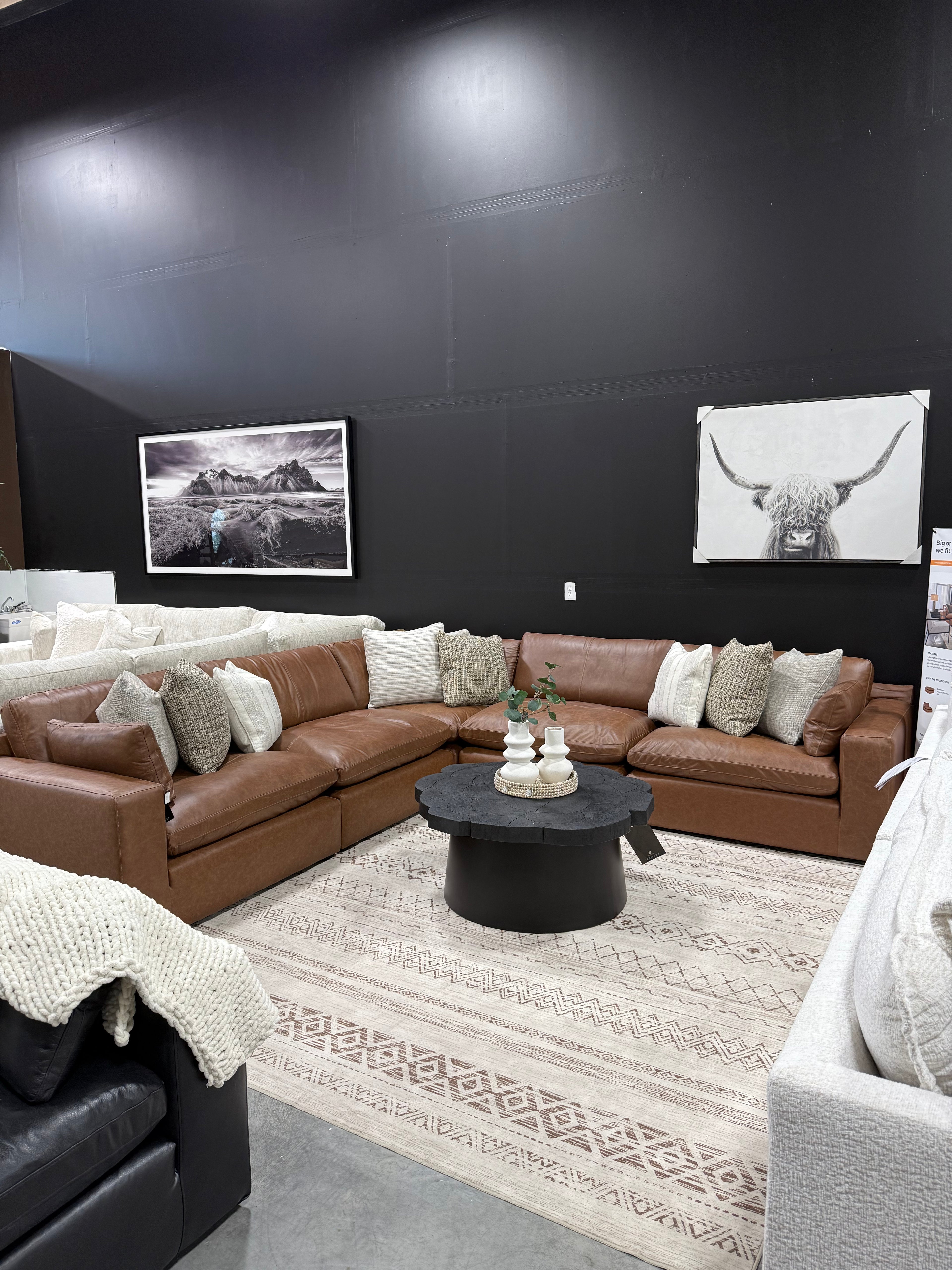 Ashley Emilia 5pc Carmel Leather Sectional