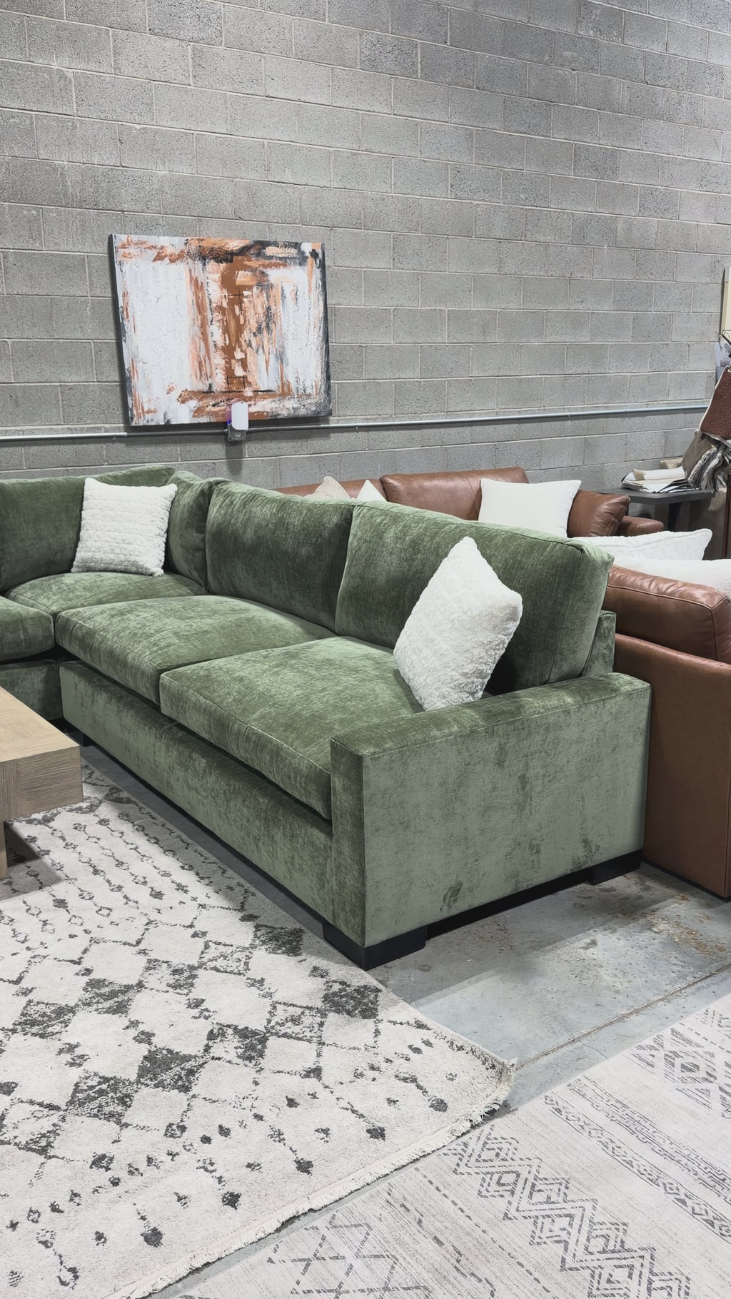 Miya Forrest Green Cloud Sectional