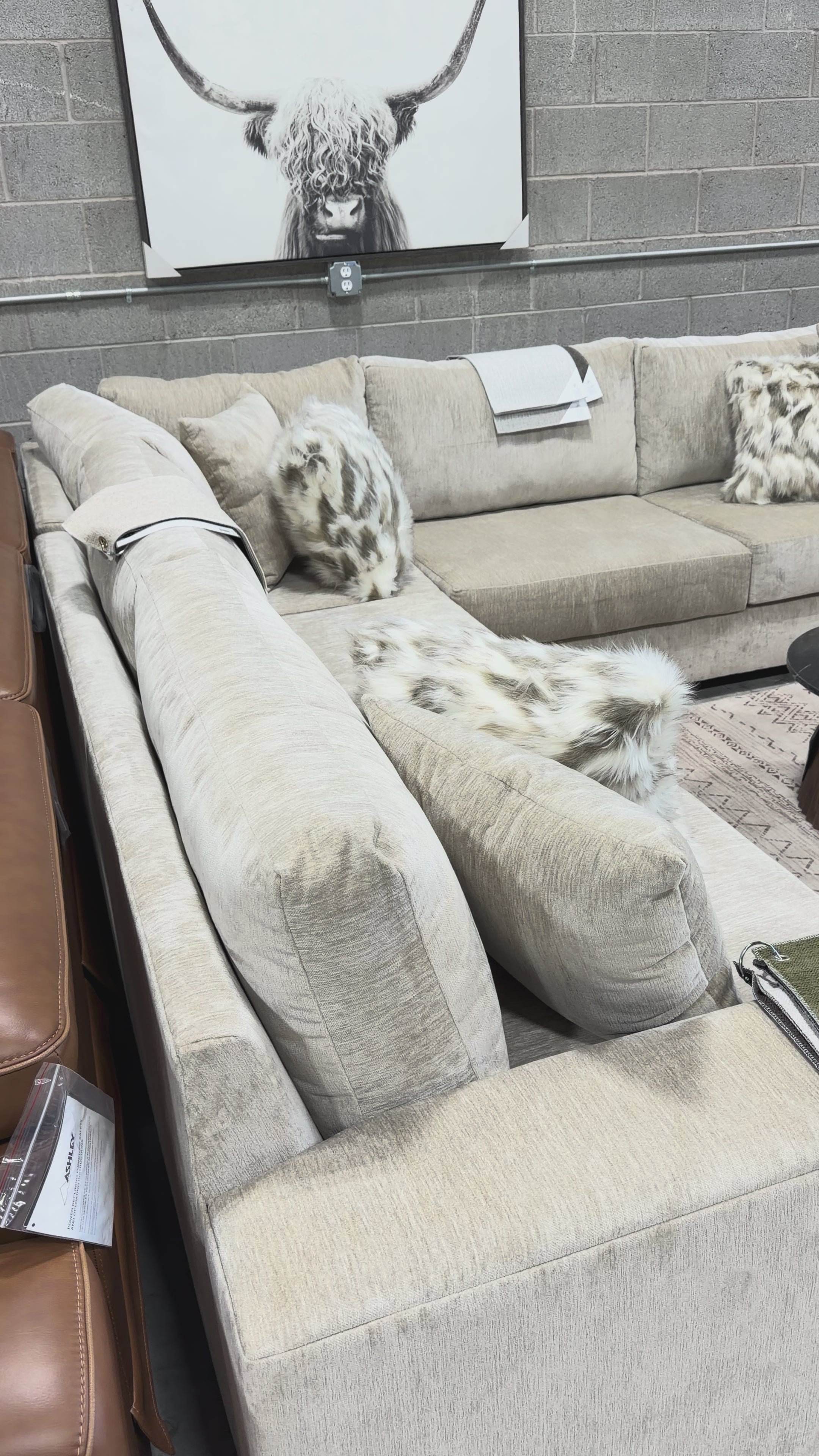 Meridian Greige Sectional with Performance Fabric